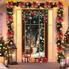 2026 Nova Cortina de Porta Banner de Natal Decoração de Fundo para Fotos ao Ar Livre com Papai Noel e Filhote