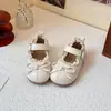 Sapatos de Couro com Laço e Renda para Meninas, Novos Outono 2026 para Crianças, Sapatos Mary Jane Macios na Sola, Casuais da Moda, Sapatos de Princesa