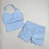 Conjunto Dfyne Top de Gola Halter Colete Esportivo Alta Elasticidade Sexy Roupa Esportiva Fitness Shorts de Cintura Alta Levanta Bumbum Feminino