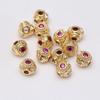 Pequeñas cuentas doradas con microincrustaciones de circonitas, color dorado, accesorios de joyería para hacer tú mismo, collares y pulseras, material espaciador con cuentas.