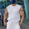 Regata esportiva de seda gelada masculina secagem rápida respirável treinamento fitness slim colete muscular sem mangas comércio exterior transfronteiriço atacado