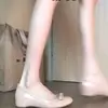 Sapatilhas Femininas Estilo Coreano Decotadas com Laço Outono 2026 Novo Francês Rosa Nude Elegantes Bico Redondo Simples Sapatos Baixos