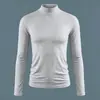 Camiseta de manga corta con cuello alto americano de gran tamaño para hombre, Camiseta de manga corta de algodón puro de 220g para mujer con cuello alto pequeño, Mangas de tres cuartos