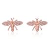 Wish moda transfronteiriça novo abelha desenho animado brincos femininos zircônia microincrustado banhado a ouro rosa brincos transfronteiriços atacado