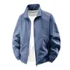 Deportes al Aire Libre Transfronterizos Primavera y Otoño Talla Grande Chaqueta Casual para Hombre Chaqueta Juvenil Color Sólido Chaqueta con Cuello Alto 2502