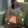 Bolsa de Lona Bordada Ecológica Grande Capacidade Nylon Transversal Tote Bolsa de Ombro para o Dia a Dia Compras Bolsa Tote