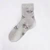 5-10 Pares de Meias para Mulheres, Meias para Mãe, Antiodor, Primavera e Outono, Meias Jacquard de Cano Médio com Boca Larga, Meias para Avó Idosa