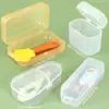 Caixa de Talheres Infantil, Porta-Colher de Silicone, Porta-Hashi e Garfo-Colher de Treinamento para Bebês em PP, Mordedor, Porta-Escova de Dentes e Mordedor
