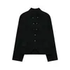 Blazer casual retro transfronterizo europeo y americano, estilo de verano nuevo con botones, ropa ruda para mujer, versátil de cuello redondo y manga larga
