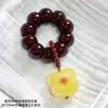 Pulseira Bodhi Corte Redondo Alho em Flocos Cor Vinho, Material Semelhante ao Jade, Torcido à Mão, Pulseira de Joia Unissex de Círculo Único da Moda Atacado