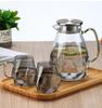Chaleira fria de diamante de alto valor de cor Household High Temperature Resistant Glass Refrigerator Cold Kettle de grande capacidade Summer Tea Cup Set