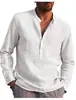 Otoño 2026 Comercio Exterior AliExpress Wish Amazon Más Vendido Camisa Casual de Playa de Manga Larga con Cuello en V para Hombre Ropa para Hombre