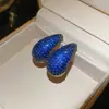 Pendientes Colgantes de Piedra Preciosa Azul Deslumbrante de Sri Lanka, Pendientes de Banquete Lujosos y Elegantes, Pendientes de Lujo Ligero de Alta Gama para Mujer