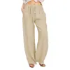 Ropa de mujer transfronteriza 2026 nuevo estilo europeo y americano Amazon eBay talla grande holgada algodón y lino casual pantalones largos para mujer