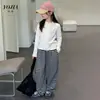 Chamarra para Niñas YOJIA 2026 Otoño Nuevo Estilo Sencillo Camisa con Cremallera para Niños, Top de Manga Larga de Color Sólido para Niños Mayores