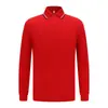 Camisa polo de manga comprida com gola contrastante, gola canelada, adequada para primavera e outono, uniforme de trabalho feito sob medida, camisa publicitária bordada, disponível em estoque do fabricante