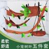 Hamster Hamaca Juego de Cinco Piezas Hojas Árbol Enredadera Tubo Perforador Teleférico Columpio Redondo Totoro Ardilla Bolsa de Miel Musaraña Cama de Felpa