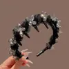 Diadema de Cristal Ondulado con Dientes para Mujer 2025 Nuevo Estilo Corona Alta Diadema Versátil para Lavarse la Cara Pin de Celebridad de Internet Accesorio para el Cabello