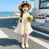 Vestido de Verão para Meninas 2026 Novo Estilo, Vestido Super Fofo para Menininhas, Vestido Infantil Estiloso com Renda e Decote Halter