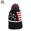 Chapéu de Lã Tricotado com Padrão de Bandeira Americana Chapéu Quente de Inverno Chapéu Pulôver Mxm-37 Topo Arredondado Casual Versátil