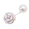 Broche de Camelia Antiexposición Pin de Moda Pin de Perla para Cuello de Mujer Fijación para Cárdigan Accesorio de Ropa Cinturilla