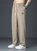 Pantalones de verano para hombre de estilo americano de moda transfronterizos, versátiles, con caída fluida, diseño de pierna recta, pierna ancha, corte holgado y adecuados para deportes y uso casual