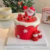 Derechos de autor Decoración de pastel de Navidad lazo anillo de hierba tapón de cedro red roja con plug-in con amor adornos de Papá Noel
