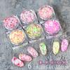 Lentejuelas exclusivas para decoración de uñas transfronterizas, nuevo color arcoíris redondo, decoración de uñas, maquillaje de ojos, lentejuelas, esmalte de uñas resistente a disolventes