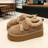 Zapatos Birkenstock de suela gruesa para mujer, con forro de felpa, engrosados, cálidos, zapatos de suela de frijol, nuevo estilo 2026, botas de nieve de invierno, zapatos de algodón, zapatos peludos