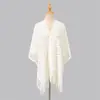 Novo elegante all-match de tricô vazado para ar condicionado, xale de primavera e verão, cardigã longo com franjas para cheongsam feminino