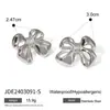 Pendientes de Acero Inoxidable con Forma de Lazo Estilo Clásico Elegante y Silencioso, Collar de Lujo Ligero de Gama Alta, Anillo de Nicho de Lujo Ligero para Mujer, No se Desvanece