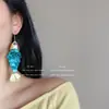 Aretes con Ganchos de Oreja y Colgante de Borla de Concha con Forma de Pez Pequeño, Pendientes Hechos a Mano en Capas de Alta Gama, Joyería de Oreja Exagerada Estilo Resort Costero