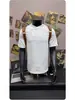 Diseño Estilo Americano Cuello Alto Cremallera Diagonal Manga Corta Camiseta Unisex Marca de Moda Holgada Color Sólido Casual Fresco Top