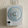 Cargador de escritorio color crema, mini ventilador eléctrico, ventilador pequeño inteligente de pared para dormitorio, mesita de noche, pantalla digital USB