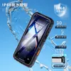 Adequado para iPhone 16 Pro Max Pimenta Vermelha Capa à Prova d'Água Tampa Traseira Transparente Capa para Mergulho ao Ar Livre Capa Anti-Queda para Celular