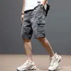 Shorts de Mezclilla para Hombre Verano Estilo Japonés Marca de Moda Pantalones Cargo Multibolsillos Holgados Shorts de Cinco Puntos Venta al por Mayor Casual Versátil