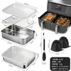 Tapete de Silicona para Freidora de Aire, Bandeja Redonda para Hornear, Antiadherente, Resistente al Aceite, Resistente a Altas Temperaturas, Fácil de Limpiar, Reutilizable, Forro Interior para Olla