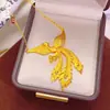 Joyería de Cobre Chapado en Oro Collar de Fénix, Mismo Estilo que Joyería de Oro, Nuevo Conjunto de Cadena para Clavícula de Boda Estilo Chino para Mujeres