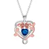 Knn-448 Estilo Lujo Ligero Transfronterizo Collar de Amor Rosa con Colgante Colorido Electrochapado, Cadena Lateral Resistente al Desvanecimiento Venta al por Mayor