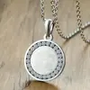 Colgante de acero inoxidable con circonita oro plata joyería para hombre al por mayor PN-627