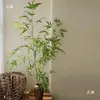 Planta Verde de Bambú Artificial Paisajismo Adorno de Interior Decoración de División Maceta de Piso Decoración Estilo Zen Planta Biomorfa