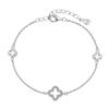 Estilo coreano novo S925 prata esterlina pulseira feminina trevo forma zircão incrustado moda all-match feminino jóias atacado