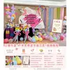 2026 Decoração de Engajamento com Dopamina Cenário de Parede com Fundo Rosa Decoração em Placa de KT para Homens e Mulheres, Conjunto Completo de Nicho de Alto Padrão