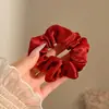 Acessório de Cabelo Estilo Floresta com um Toque Francês de Luxo, Scrunchie Suave e Doce, Scrunchie Estilo Coreano, Grande Ornamento de Cabelo de Renda para Mulheres