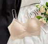 Primavera Verano Nuevo Cruzado Espalda Bonita Fijo Copa Integrada Pechos Pequeños Recogedor Transpirable Amigable con la Piel Sin Costuras Invisible Sujetador Ropa Interior Mujeres