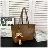 Bolsa Tote Minimalista Retrô de Grande Capacidade para Mulheres, Versátil para Passeios e Trabalho, Bolsa de Ombro com Textura PU, Cor Sólida, Bolsa de Mão Casual