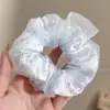 Scrunchie de rede de renda de bolinhas novo estilo coreano com um toque vintage e sofisticado, adequado para rabos de cavalo, um acessório de cabelo para meninas