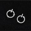 Pendientes de Aro Pequeños Redondos Incrustados de Diamantes, Pendientes Cortos de Moda Estilo Coreano, Pendientes Personalizados Simples y Versátiles para Mujer al por Mayor