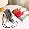 Nova Bolsa de Moedas com Pescoço Pendurado, Porta-Cartões Portátil, Bolsa Simples para Chaves e Fones de Ouvido, Mini Bolsa Pequena, Carteira Pequena com Zíper Feminina