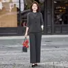 Elegante y sofisticado conjunto de atuendo para madre para primavera y otoño de 2026, nuevo y moderno conjunto de manga larga de corte ajustado para mujeres de mediana edad que cubre el abdomen